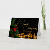 Twinkling Lights Modern Merry Christmas Gold Folie Feestdagenkaart (Voorkant)