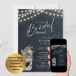 Twinkling Lights | Rustieke schuur Woodland bruilo Kaart