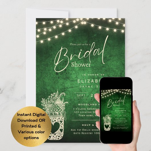 Twinkling Lights | Rustieke schuur Woodland bruilo Kaart