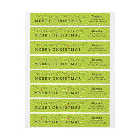 Twinkling Lights Vakantie Wraparound Label (Vel)