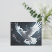 Twinkling Lights Witte Vredesduif Briefkaart (Staand voorkant)