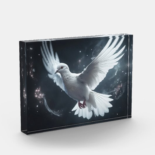 Twinkling Lights Witte Vredesduif Fotoblokken (Links)