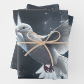 Twinkling Lights Witte Vredesduif Inpakpapier Vel (In situ)