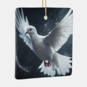 Twinkling Lights Witte Vredesduif Keramisch Ornament (Rechts)