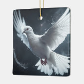 Twinkling Lights Witte Vredesduif Keramisch Ornament (Links)