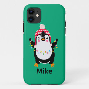 Twinkling Pinguïn met Kerstmis Lichten Case-Mate iPhone Case