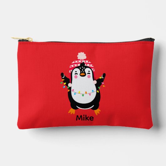Twinkling Pinguïn met Kerstmis Lichten Etui (Voorkant)