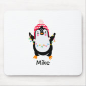 Twinkling Pinguïn met Kerstmis Lichten Muismat (Voorkant)