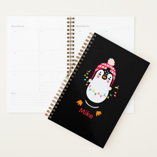 Twinkling Pinguïn met Kerstmis Lichten Planner (Display)