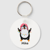 Twinkling Pinguïn met Kerstmis Lichten Sleutelhanger (Voorkant)