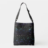 Twinkling Regenboog Glitter Sterren in de Nacht Sk Crossbody Tas (Achterkant)