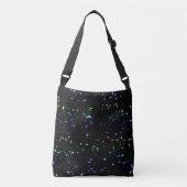 Twinkling Regenboog Glitter Sterren in de Nacht Sk Crossbody Tas (Voorkant)