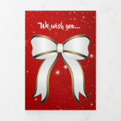 Twinkling Rode Kerstmis Dubbele Vouw Fotokaart Drieluik Wenskaart (Cover)