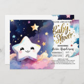 Twinkling Stardust Soiree Baby shower Kaart (Voorkant / Achterkant)