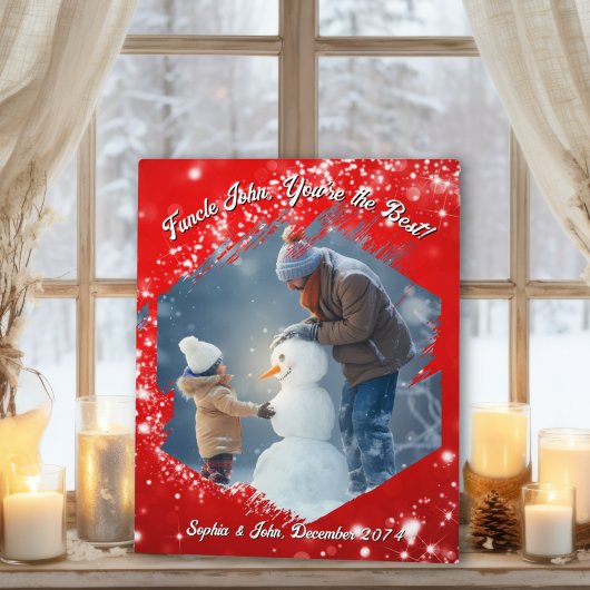 Twinkling Stars Red Brushstroke Foto Lijst Fotoplaat