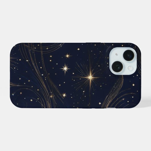 Twinkling sterren iPhone 15 case (Achterkant horizontaal)