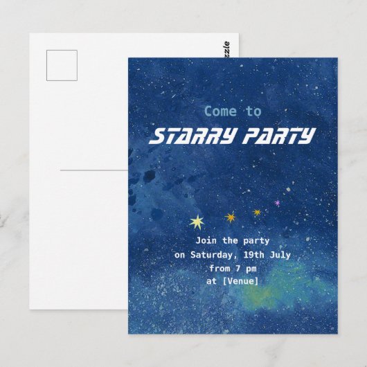 Twinkling sterrenhemel illustratie  briefkaart (Voorkant / Achterkant)