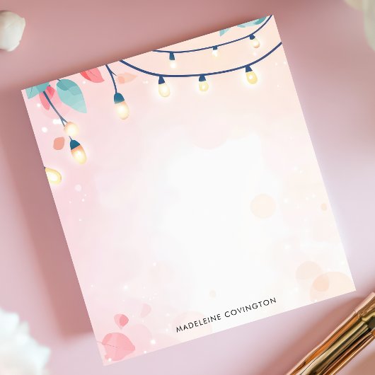 Twinkling String Lights Pastel Gepersonaliseerde n Notitieblok
