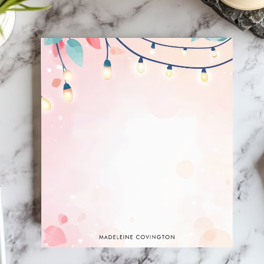 Twinkling String Lights Pastel Gepersonaliseerde n Notitieblok