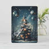 Twinkling Twilight Kerstmis Feestdagenkaart (Staand voorkant)