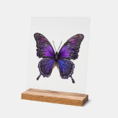 Twinkling Wings, Paarse Sparkle Butterfly Acryl Bord (Hoek)