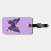 Twinkling Wings: Paarse Sparkle Butterfly Bagagelabel (Achterkant horizontaal)