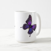 Twinkling Wings: Paarse Sparkle Butterfly Koffiemok (Voorkant rechts)