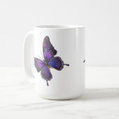 Twinkling Wings: Paarse Sparkle Butterfly Koffiemok (Voorkant links)