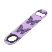 Twinkling Wings: Paarse Sparkle Butterfly Speed Flessenopener (Voorkant Gekanteld)