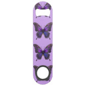 Twinkling Wings: Paarse Sparkle Butterfly Speed Flessenopener (Achterkant)