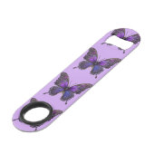 Twinkling Wings: Paarse Sparkle Butterfly Speed Flessenopener (Achterkant Gekanteld)