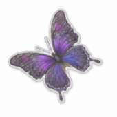 Twinkling Wings: Paarse Sparkle Butterfly Sticker (Voorkant)