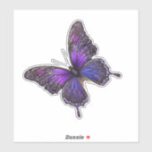 Twinkling Wings: Paarse Sparkle Butterfly Sticker (Vel)