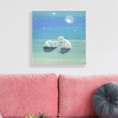 Twinkling Winter Polar Beren Verpakt Canvas Print (Insitu (Woonkamer))