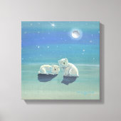 Twinkling Winter Polar Beren Verpakt Canvas Print (Voorkant)