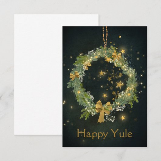 Twinkling Yule krans Bedankkaart (Voorkant / Achterkant)