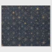 Twinkling Zilver & Gouden Sterren Wrapping Papier (Vlak)