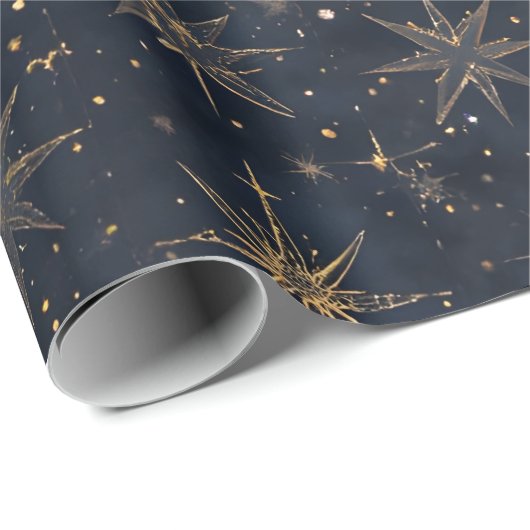 Twinkling Zilver & Gouden Sterren Wrapping Papier (Rol Hoek)