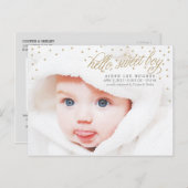 Twinkly Gold Stars Baby Boy Aankondiging (Voorkant / Achterkant)