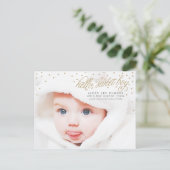 Twinkly Gold Stars Baby Boy Aankondiging (Staand voorkant)