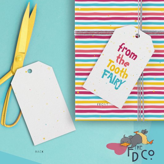 Twinkly "Van de Tand Fairy" Wit Cadeaulabel