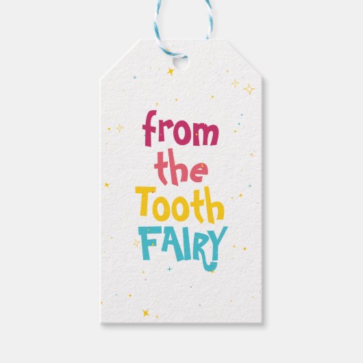 Twinkly "Van de Tand Fairy" Wit Cadeaulabel (Voorkant)