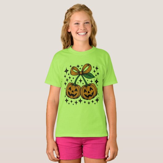 Twinned Grins Sparkle Charm T-shirt voor meisjes (Voorkant volledig)