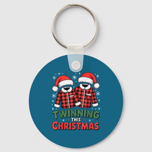 Twinning deze kerst bijpassende gezinsvakantie  sleutelhanger (Voorkant)
