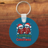 Twinning deze kerst bijpassende gezinsvakantie  sleutelhanger (Voorkant)