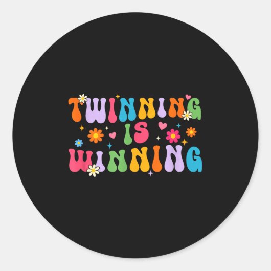 Twinning Is Winning Twin Day Srit Week Friend Ronde Sticker (Voorkant)