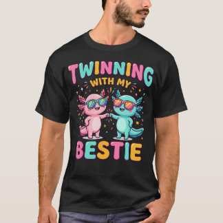 Twinning Met Mijn Beste Vriendin Cute Roze Blauwe T-shirt