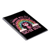 Twinning Met Mijn Leraar Bestie Rainbow Kat Lover Notitieboek (Rechterzijde)