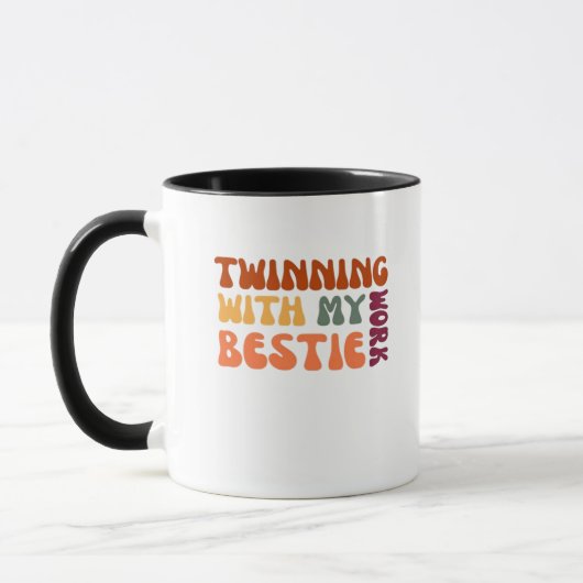 Twinning met mijn werk Bestie - grappige collega-m Mok (Links)