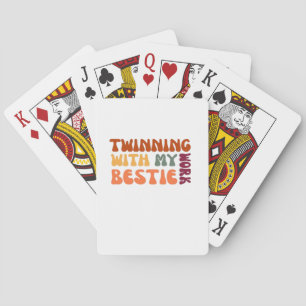 Twinning met mijn werk Bestie - grappige collega-m Pokerkaarten